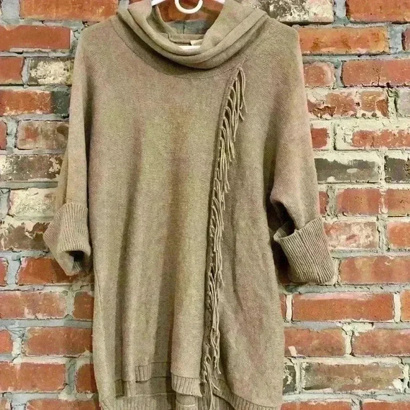 Chico Fringe Kenton Cowl Sweater Size 0 - Picture 2 of 8